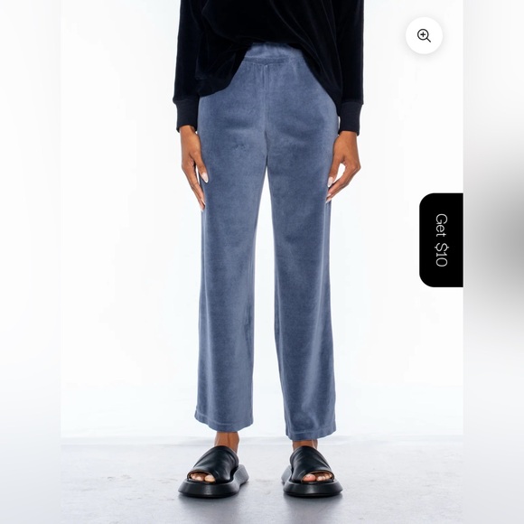 SOLD! WILT Black Velour Set - L/S Raglan Tunic Sweatshirt Wide Leg Pull On Pant - Picture 9 of 14